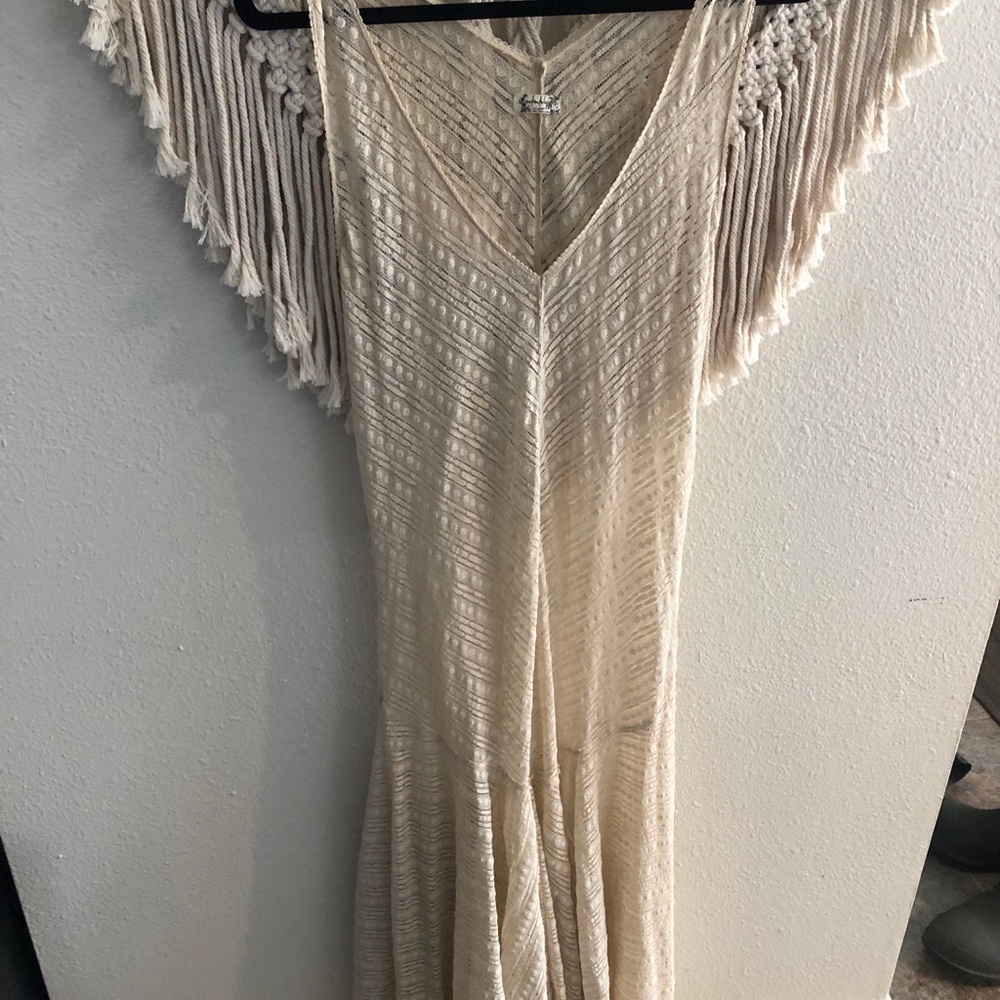 Cream Free People Intimately Lace Slip